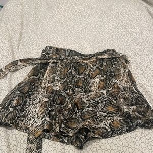 Zara snake print skirt in layed with short underneath